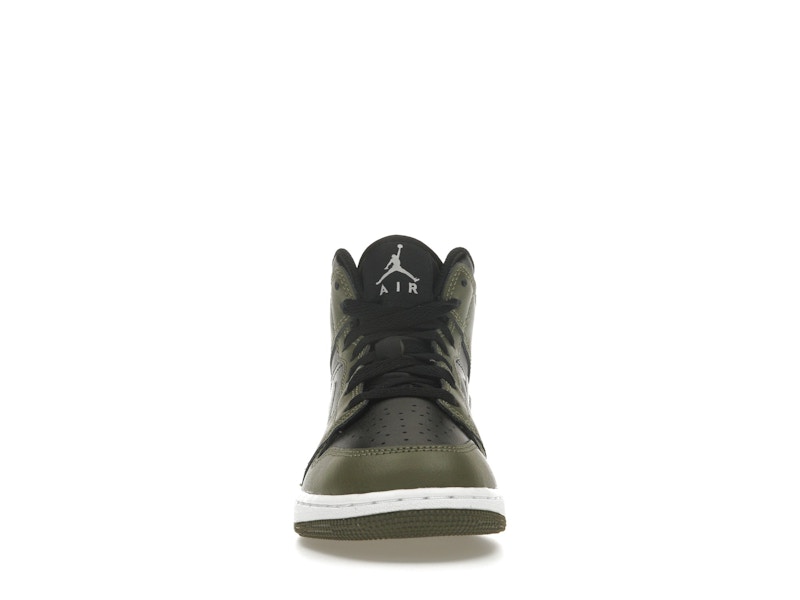 Jordan 1 Mid Black White Olive (GS)