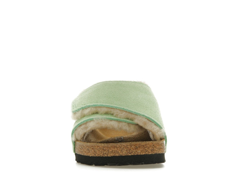 Birkenstock Solana Shearling Slide Stussy Washed Green