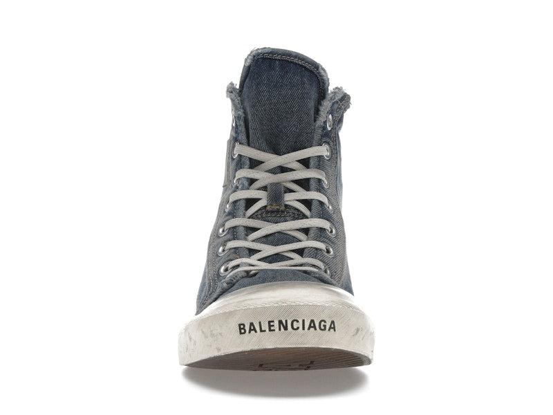 Balenciaga Paris High Top Blue Destroyed Denim
