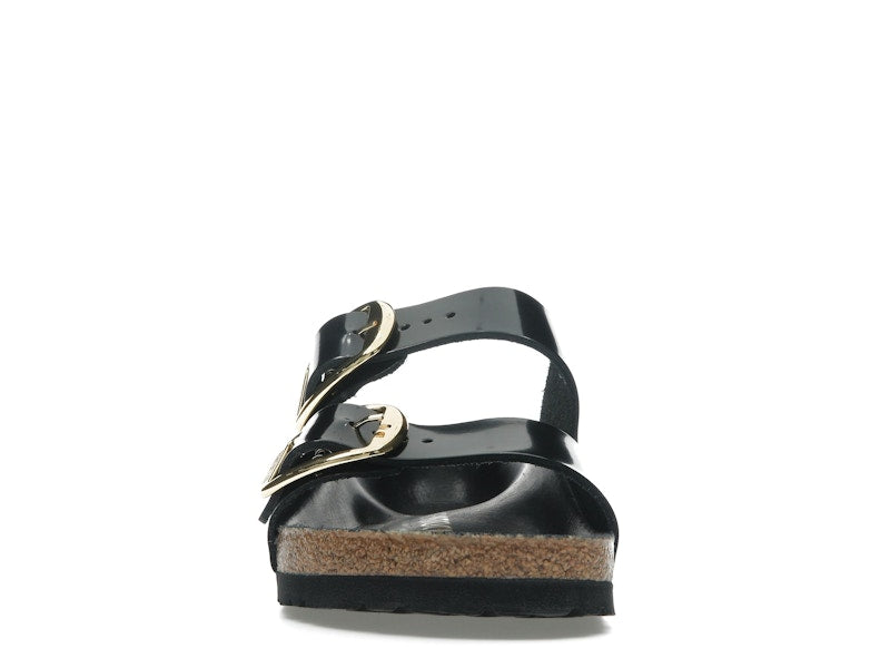 Birkenstock Arizona Big Buckle Natural Leather Patent Black Gold (Women's)