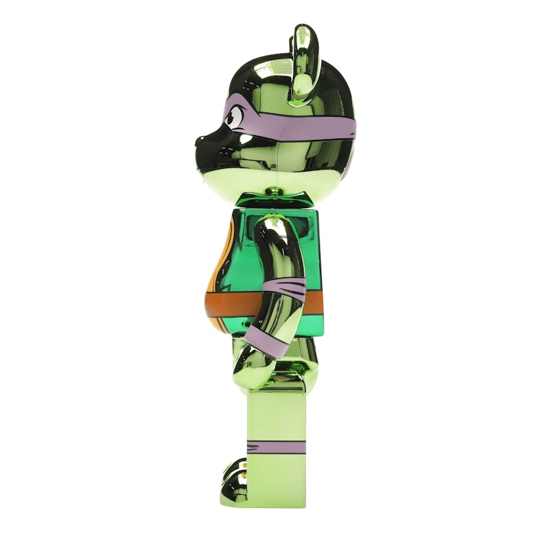 Bearbrick x Teenage Mutant Ninja Turtles Donatello 100% & 400% Set Chrome Ver.