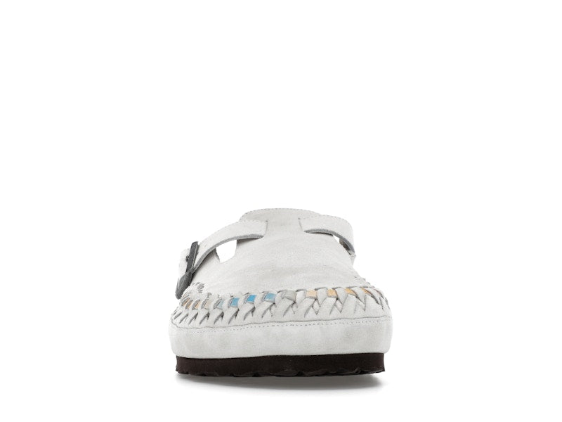 Birkenstock Boston Braided Suede Kith Antique White Tie Dye