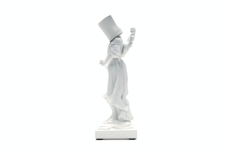 Banksy Bucket On Head Figure White