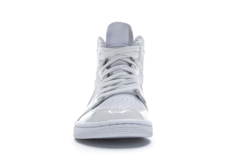 Jordan 1 Mid Triple White Patent Swoosh (Women's)
