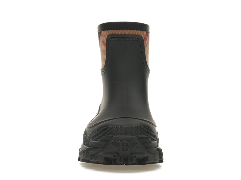 Burberry House Check Rain Boots Black Archive Beige (Women's)