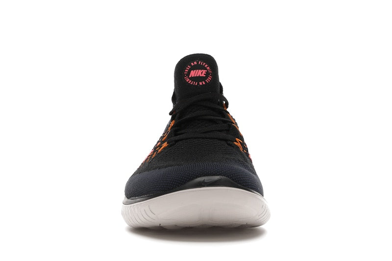 Nike Free RN Flyknit 2018 Black Flash Crimson Orange Peel