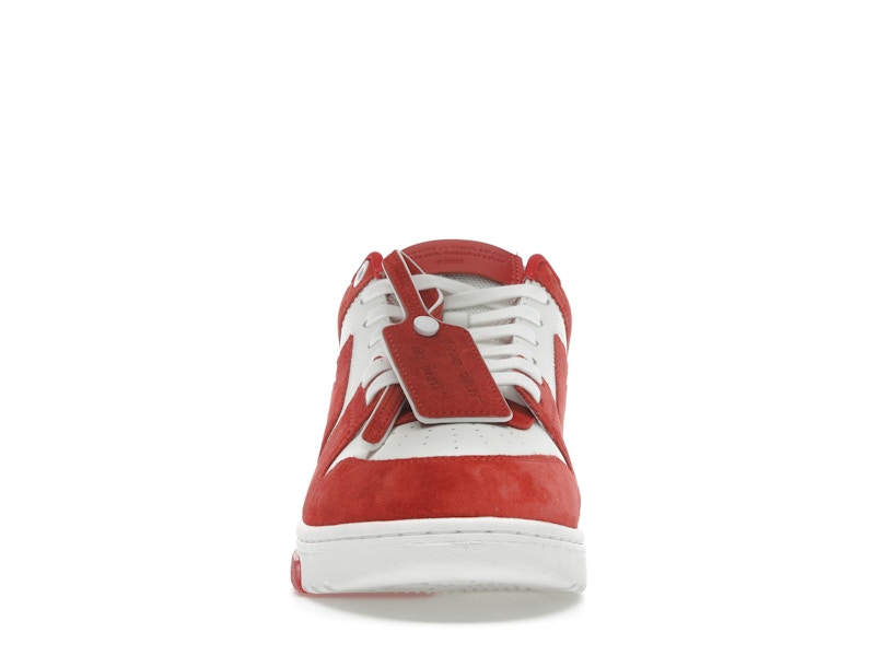 OFF-WHITE Out Of Office "OOO" Low Tops Brick Red White Suede