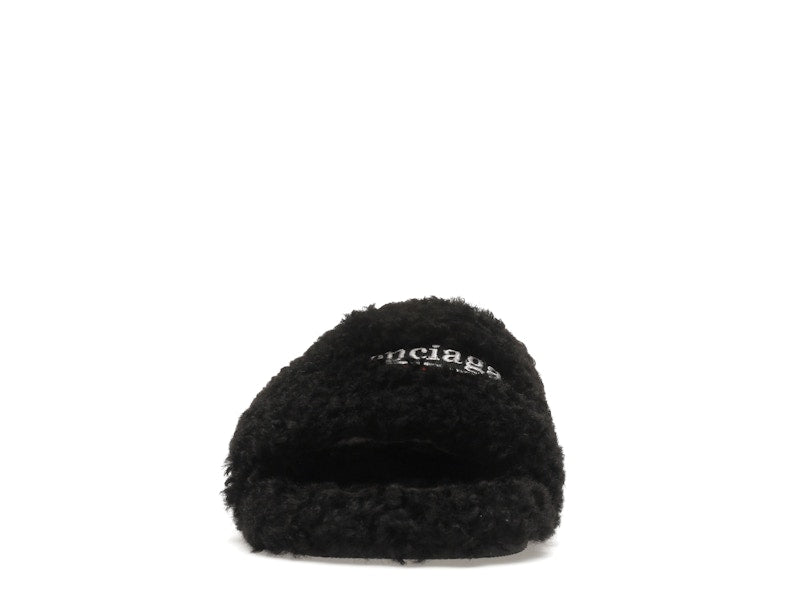 Balenciaga Furry Slide Black