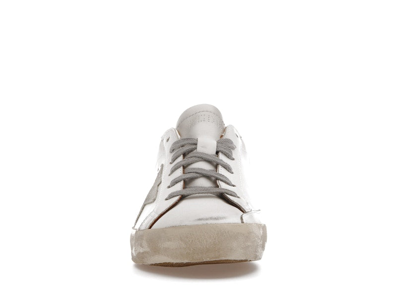 Golden Goose Super-Star White Vacchetta Tan Grey Suede Patch (Women's)