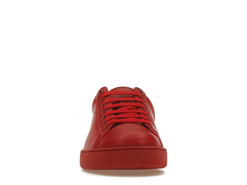 Gucci Ace Perforated Interlocking G Red