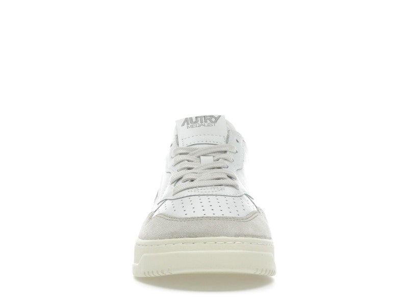 Autry Medalist Leather Low White Tearose Beige (Women's)
