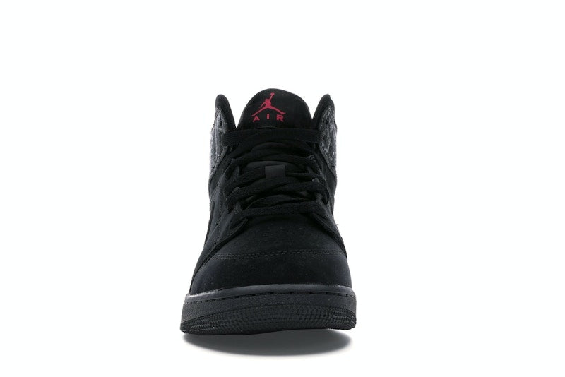Jordan 1 Mid Black Rush Pink White Splatter (GS)