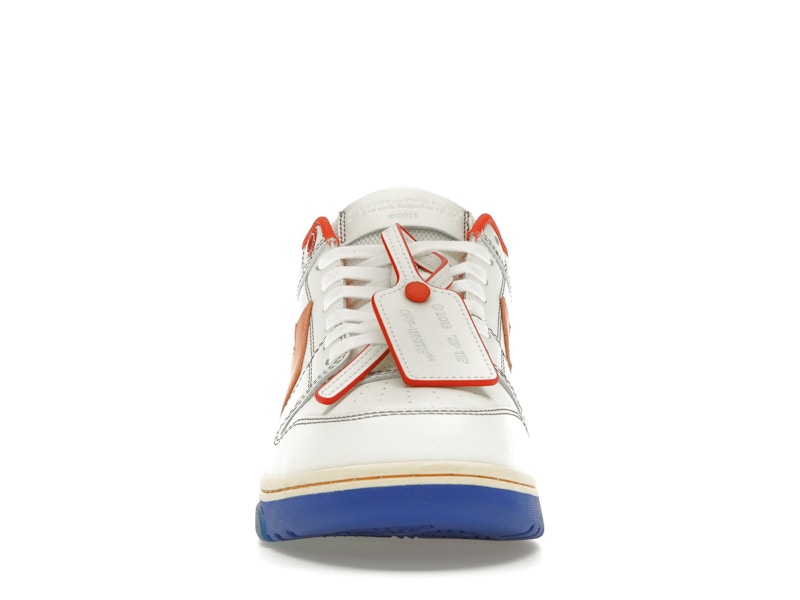 OFF-WHITE Out Of Office OOO Low Tops White Orange Blue Contrast Stitching