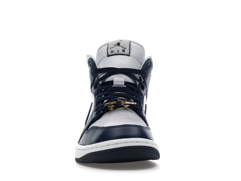 Jordan 1 Mid Football Grey White Midnight Navy (Women's)
