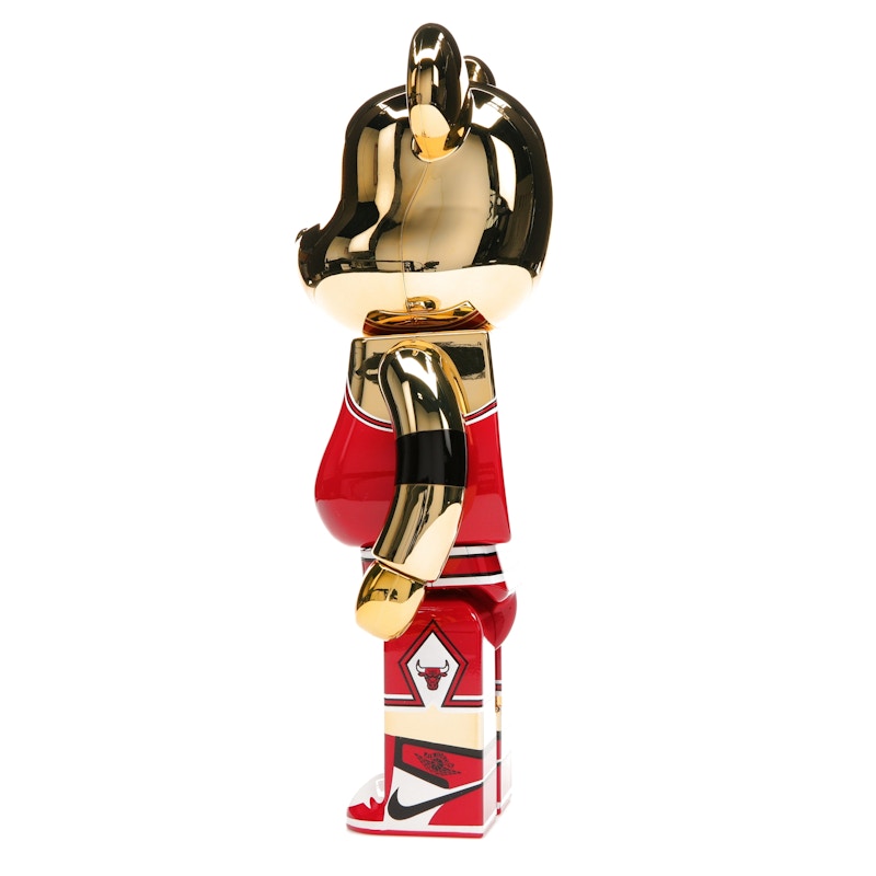 Bearbrick Michael Jordan 1985 Rookie Jersey 100% & 400% Set Gold Chrome