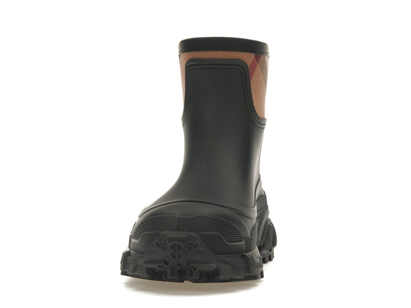 Burberry House Check Rain Boots Black Archive Beige (Women's)