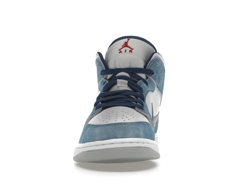 Jordan 1 Mid French Blue Fire Red