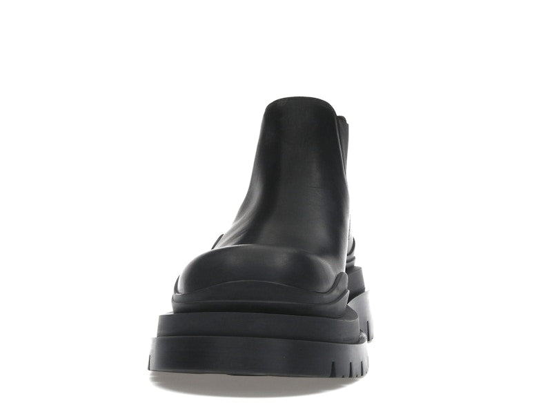 Bottega Veneta Leather Tire Chunky Sole Ankle Chelsea Boot Black