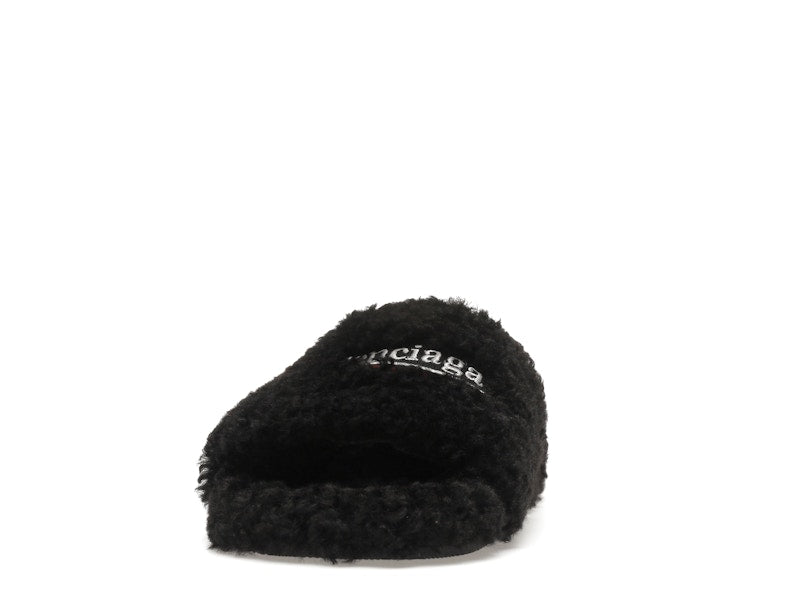 Balenciaga Furry Slide Black