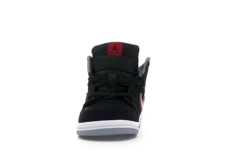 Jordan 1 Mid Black Particle Grey Gym Red (TD)