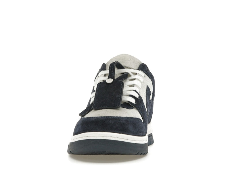 OFF-WHITE Out Of Office OOO Low Tops White Navy Blue Suede