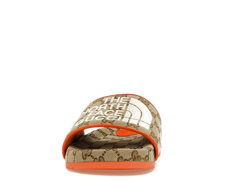 Gucci x The North Face GG Slide Orange Beige Ebony Original GG Canvas