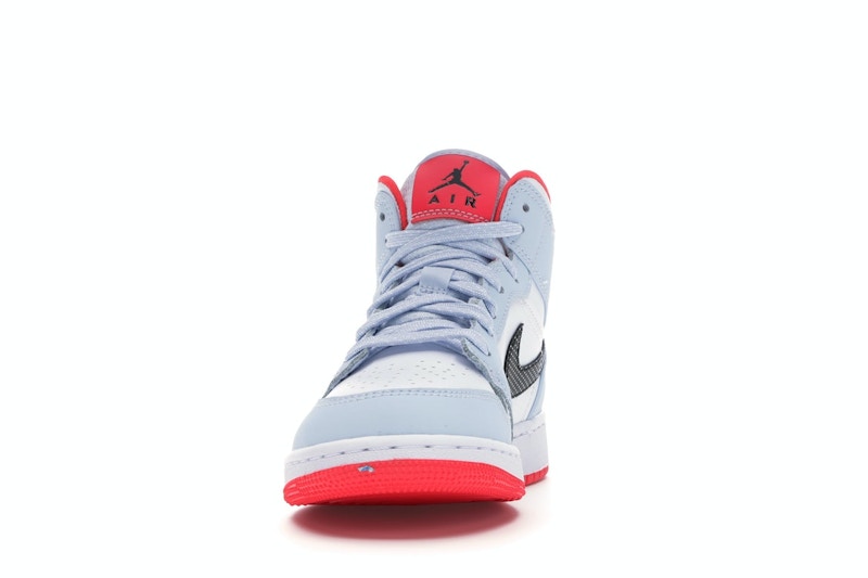 Jordan 1 Mid Half Blue Polka Dot Swoosh (GS)