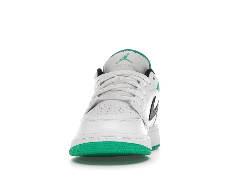 Jordan 1 Low White Lucky Green Tumbled Leather (GS)