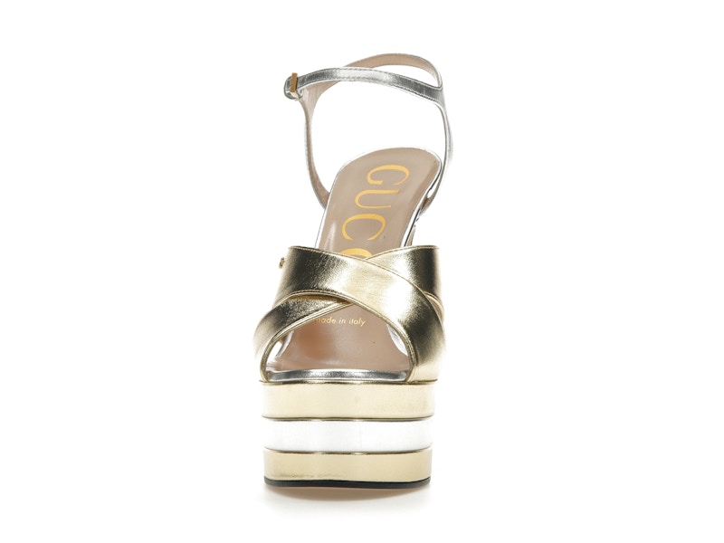 Gucci 135mm Platform Sandal Metallic Leather (Women's)