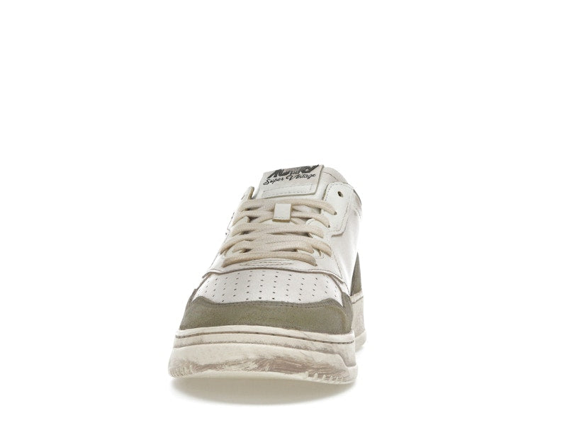 Autry Medalist Low Super Vintage White Silver Lizard