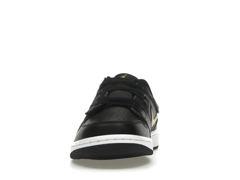 Jordan 1 Low FlyEase Black White Metallic Gold