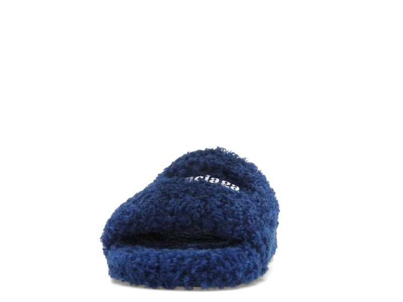 Balenciaga Furry Slide Blue
