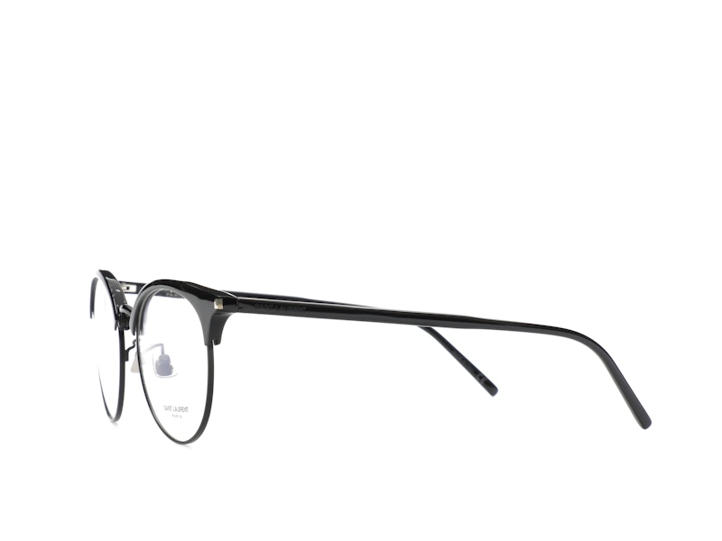Saint Laurent Round-Frame Acetate Optical Frames Black Black Transparent (SL233F-30002729-001)