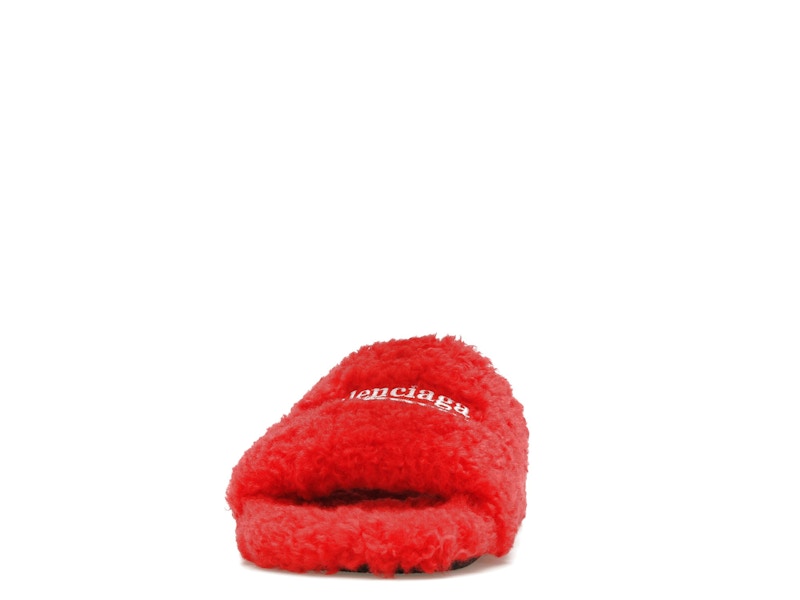 Balenciaga Furry Slide Red White (Women's)