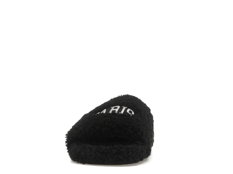 Balenciaga Paris Furry Slide Black (Women's)