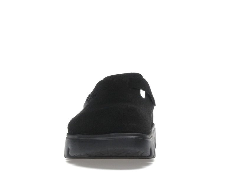 Birkenstock Boston Chunky Suede Black Black Sole (Narrow) (Women's)