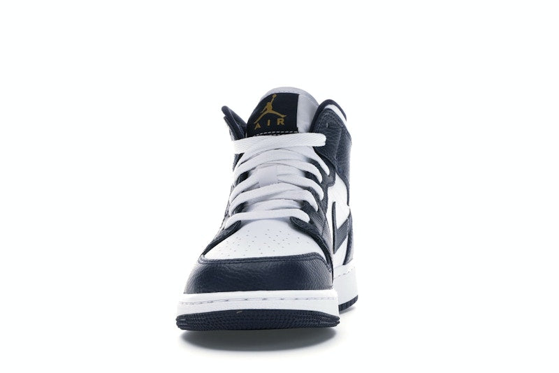 Jordan 1 Mid White Metallic Gold Obsidian (GS)
