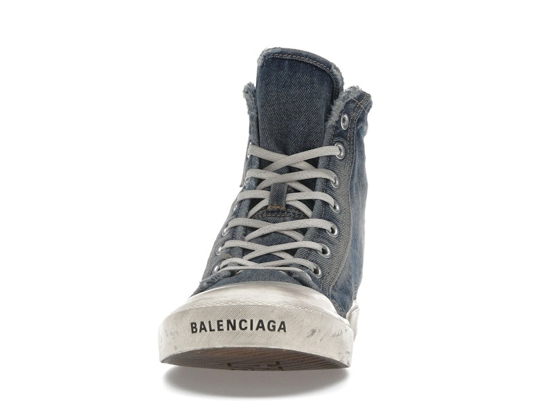 Balenciaga Paris High Top Blue Destroyed Denim