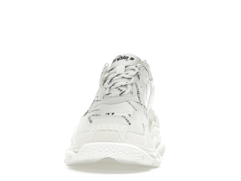 Balenciaga Triple S Allover Logo White (Women's)
