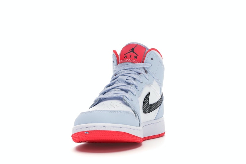 Jordan 1 Mid Half Blue Polka Dot Swoosh (GS)