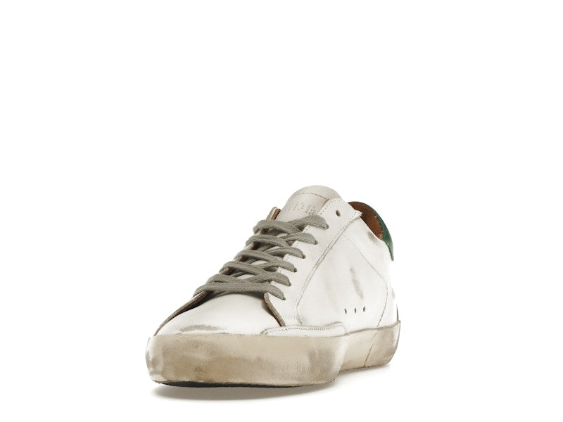 Golden Goose Super-Star White Green Grey Suede Patch
