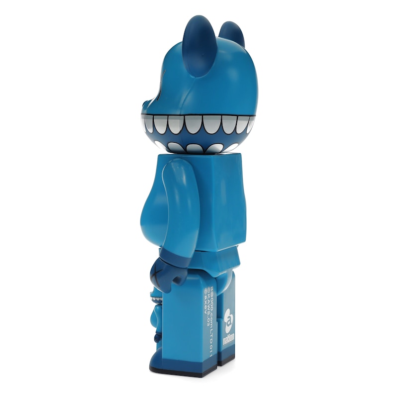 Bearbrick x a-nation KAWS Chompers 100% & 400% Set Blue