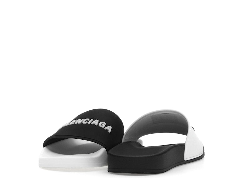 Balenciaga Pool Slides White Black (Women's)
