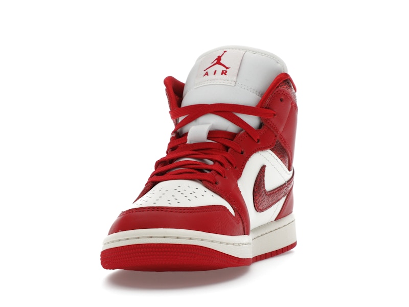 Jordan 1 Mid SE Red Cracked Leather (Women's)