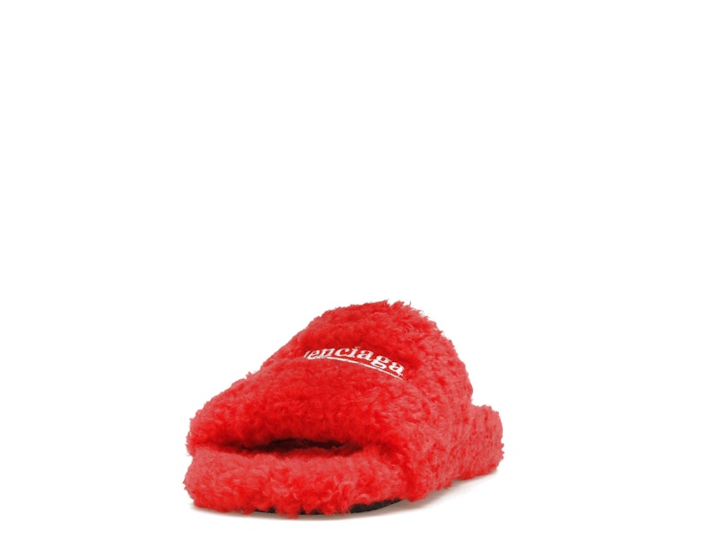 Balenciaga Furry Slide Red White (Women's)