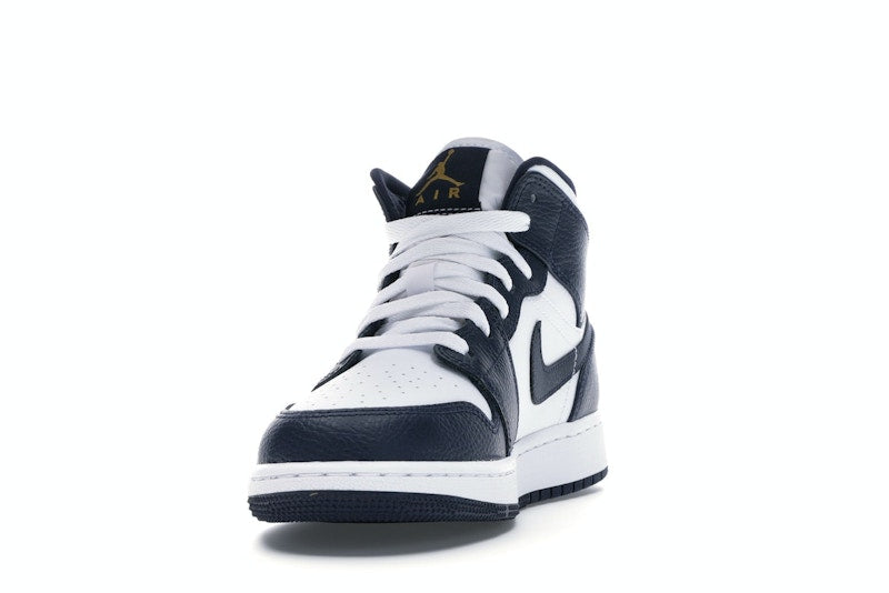 Jordan 1 Mid White Metallic Gold Obsidian (GS)