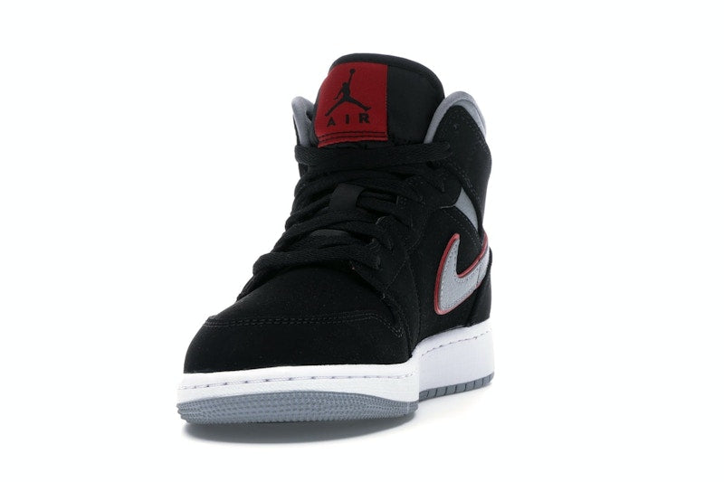 Jordan 1 Mid Black Particle Grey Gym Red (GS)