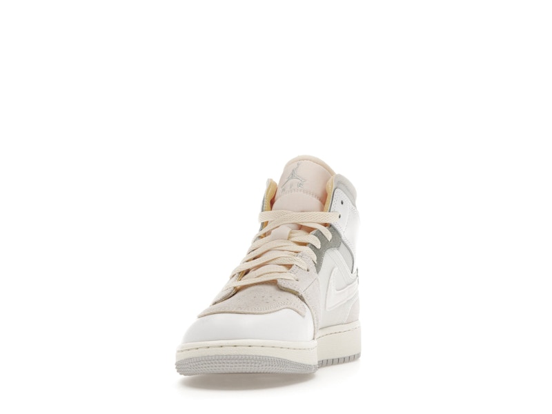 Jordan 1 Mid SE Craft Inside Out White Grey (GS)