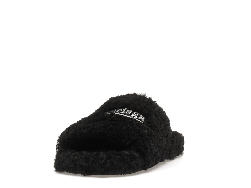 Balenciaga Furry Slide Black
