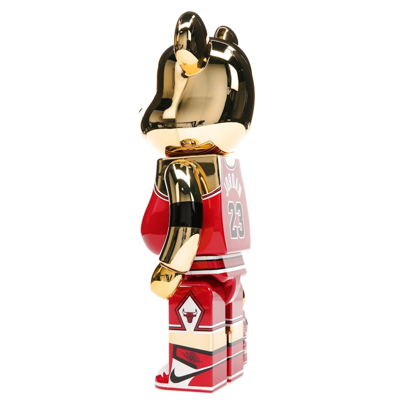 Bearbrick Michael Jordan 1985 Rookie Jersey 100% & 400% Set Gold Chrome